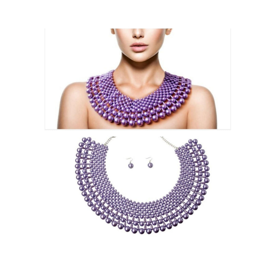 Purple Rain Pearl Collar