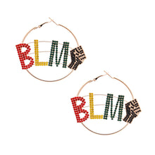 Load image into Gallery viewer, BLM &quot;Black Lives Matter&quot; hoop earrings (3 color options)
