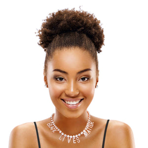 Black lives matter rhinestone necklace_choker