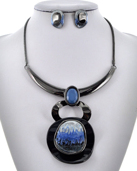 Blue sea necklace set