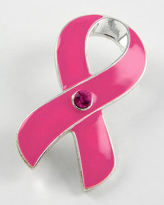Cancer painted pink pin