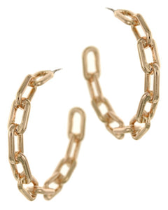 Chain hoop earrings (2 color options)