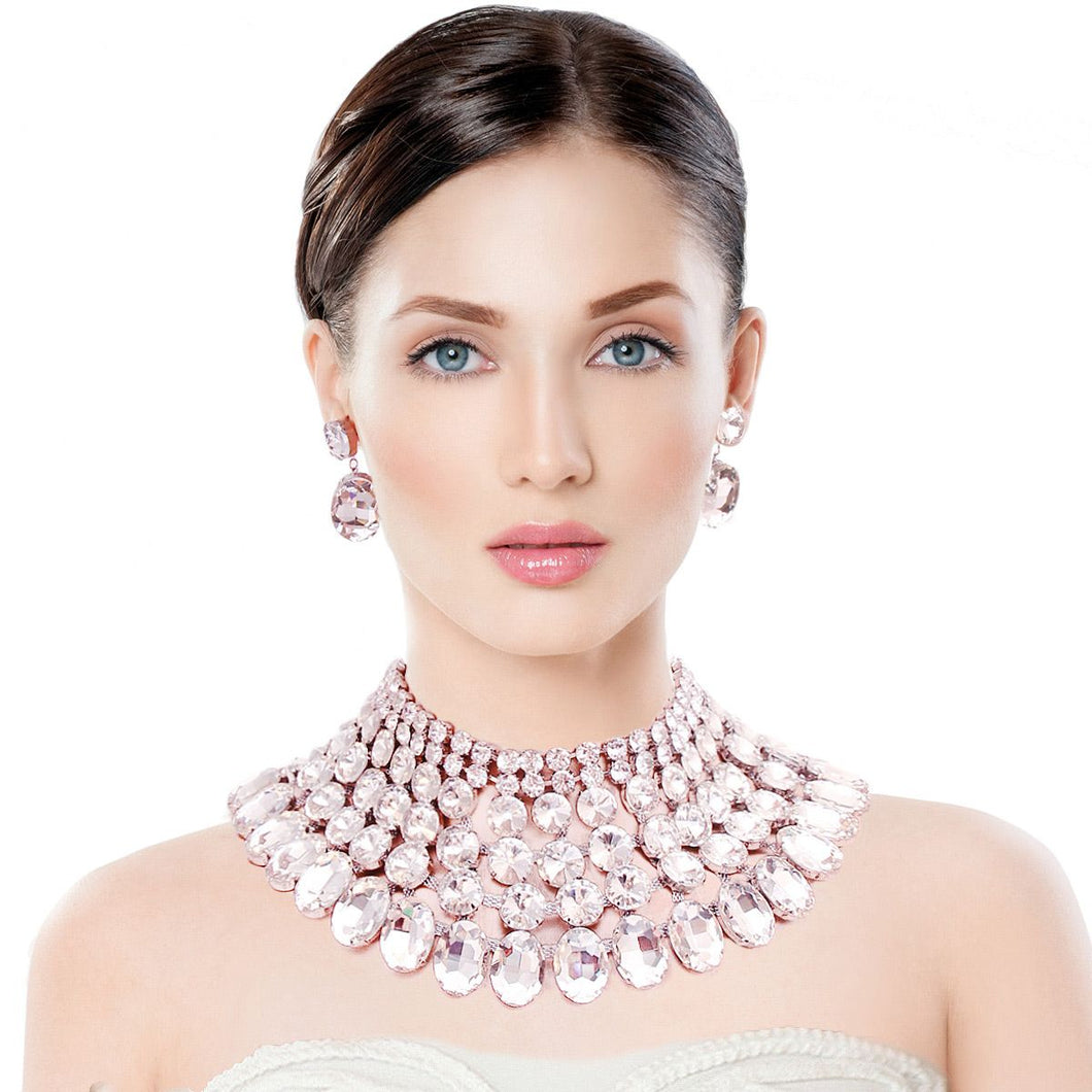 Crystal Graduated Choker Set (2 colors)