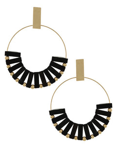 Festival circle wood earrings (3 color options)