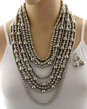 Load image into Gallery viewer, Punk pearl necklace sets (various colors)
