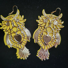 Load image into Gallery viewer, Owl wooden lrg earrings
