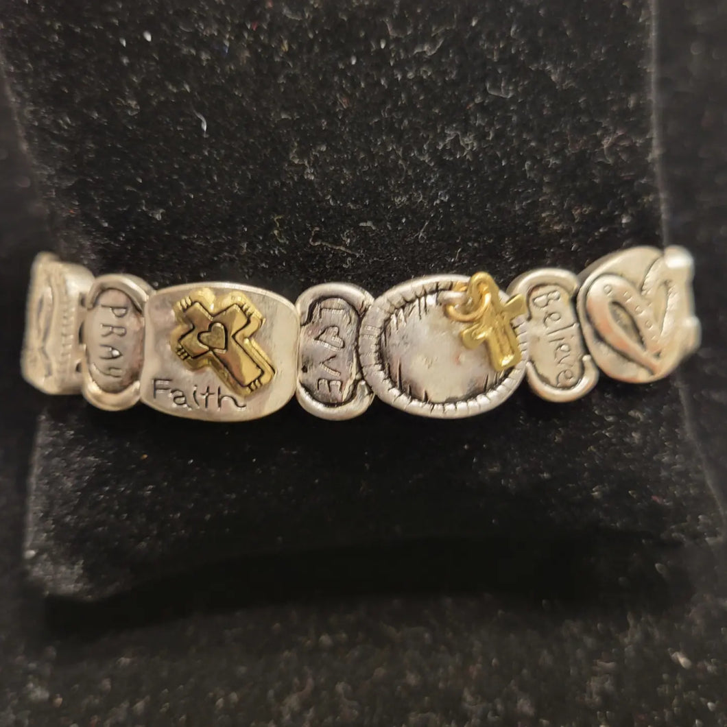 Believe-Faith-Love-Pray spirtual bracelet