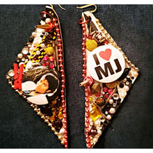 Load image into Gallery viewer, Custom/handcrafted MICHAEL JACKSON graffiti earrings
