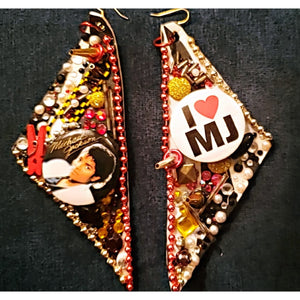 Custom/handcrafted MICHAEL JACKSON graffiti earrings