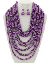 Load image into Gallery viewer, Punk pearl necklace sets (various colors)
