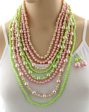 Load image into Gallery viewer, Punk pearl necklace sets (various colors)
