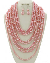 Load image into Gallery viewer, Punk pearl necklace sets (various colors)
