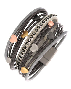 Heart strand me bracelet